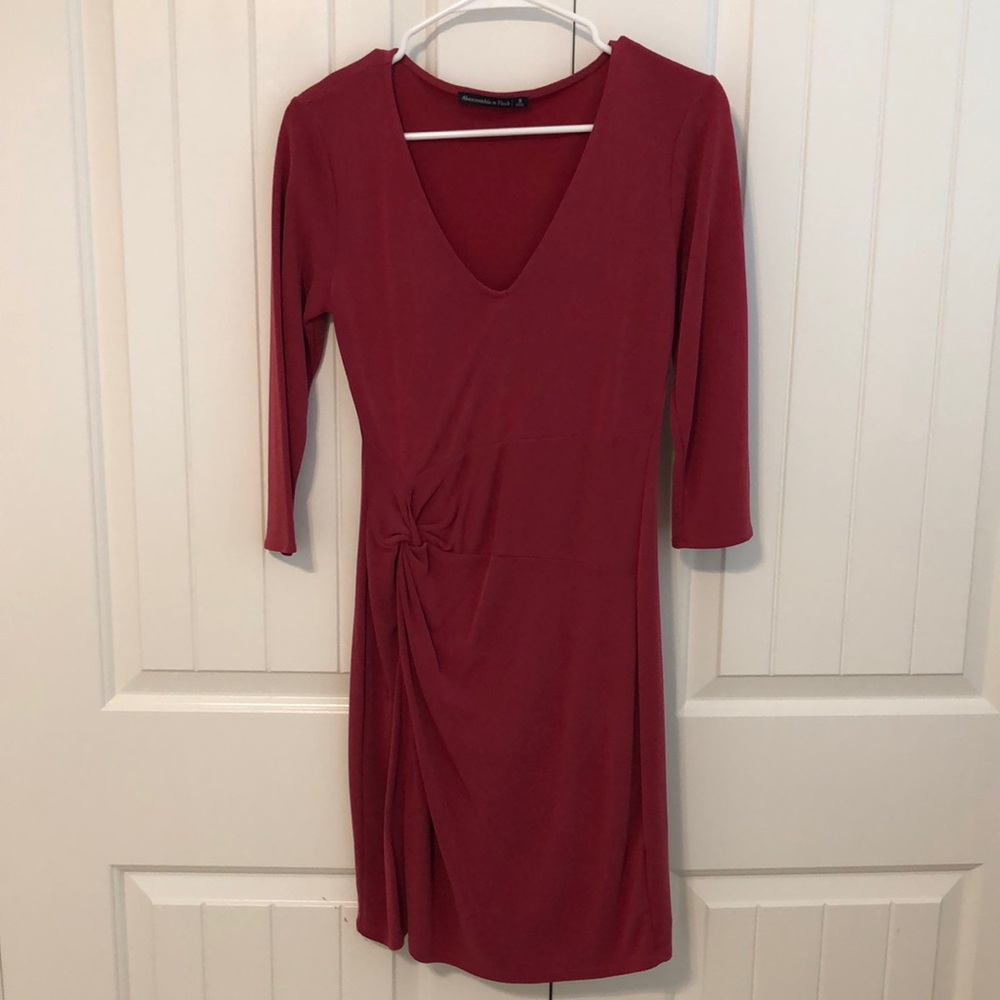 ABERCROMBIE & FITCH LONG SLEEVE KNOT FRONT DRESS - Picture 3 of 7